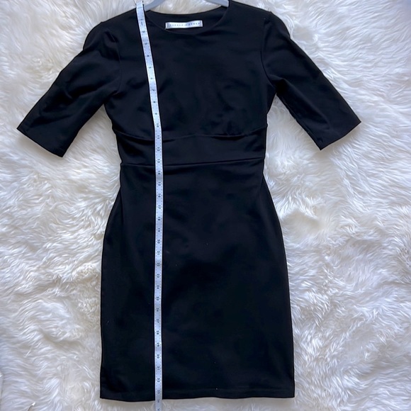 Susana Monaco Open Back Sexy Little Black Short Sleeve Stretch Mini Dress M 6 8 - Picture 8 of 12